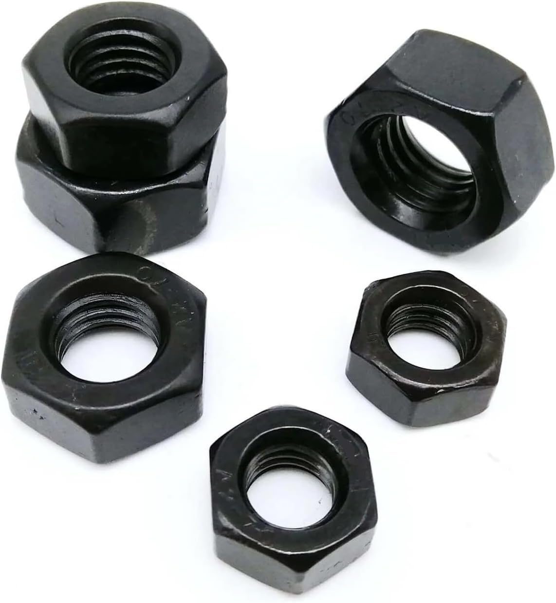 Stainless Hexagon Nut， 5/10/20/50pcs M1.6 - M12 Black Plated 304 Stainless Steel Hexagon Nut(M12)