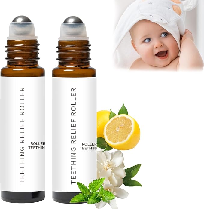 2PCS Velaria Teething Roller, Velaria Teething Oil, Natural Pain Relief Roller, Teething Roller All Natural, Baby Teething Oil Roller, Natural Pain Relief Roller for Babies