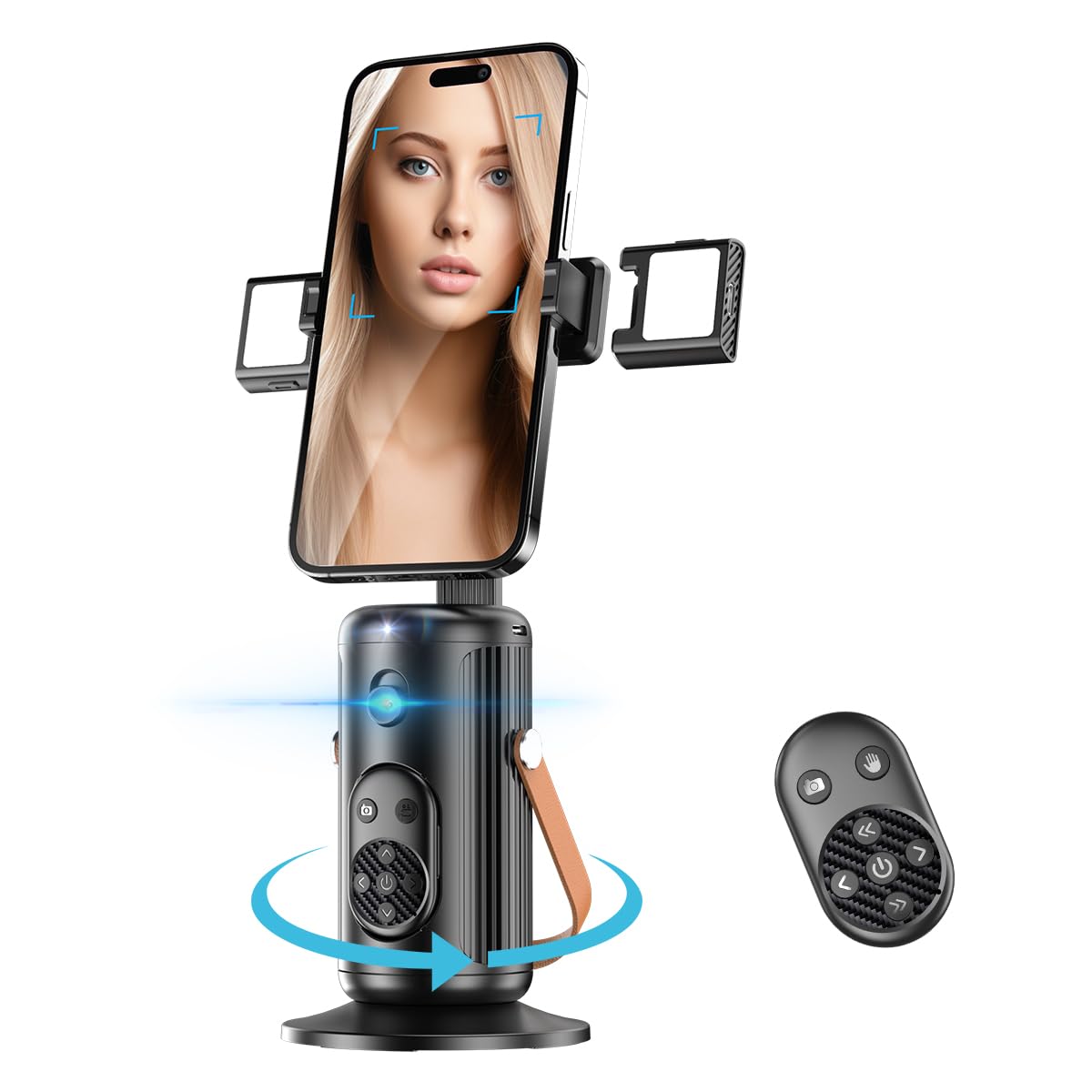 Performance Master 360° Face Tracking Tripod for iPhone – No App Needed, Bluetooth Remote, Auto Tracking Holder for TikTok, Vlogging, Streaming, and