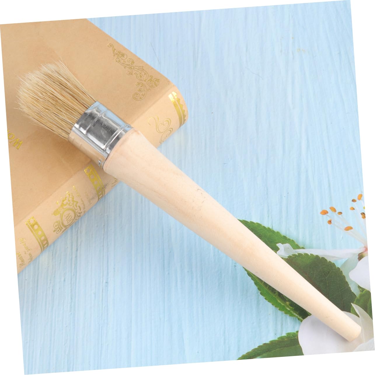 STOBOK 6 Pz Pennello Da Parete Strumenti Per Barbecue Pittura a Cera Stampino Per Mobili Casa Pennello Tondo Per Cera Punta Rotonda Appuntita Colore Bambù Marino a Manico Lungo