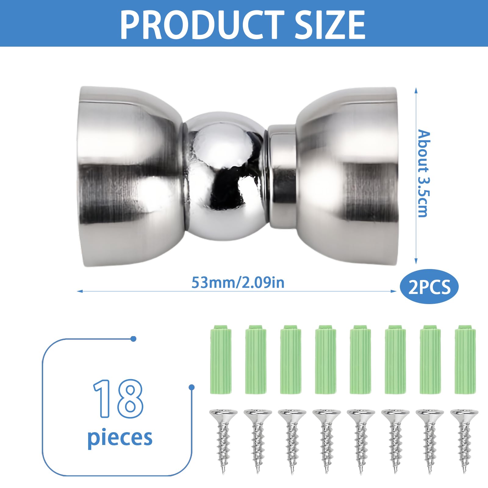 HhBdy Magnetic Door Stop 2Pcs - Stainless Steel Wall Mounted Stopper with Catch for Indoor Heavy Duty Floor - Image 2