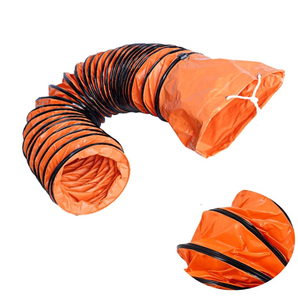 Wąż kanałowy, elastyczny wąż kanałowy z PCW 3 - 9,8 m do wentylatora wyciągowego dmuchawy 15-30 cm i odpowietrznik suszarki, regulowany kanał powietrzny z liną - idealny do wentylacji HVAC, wentylacji