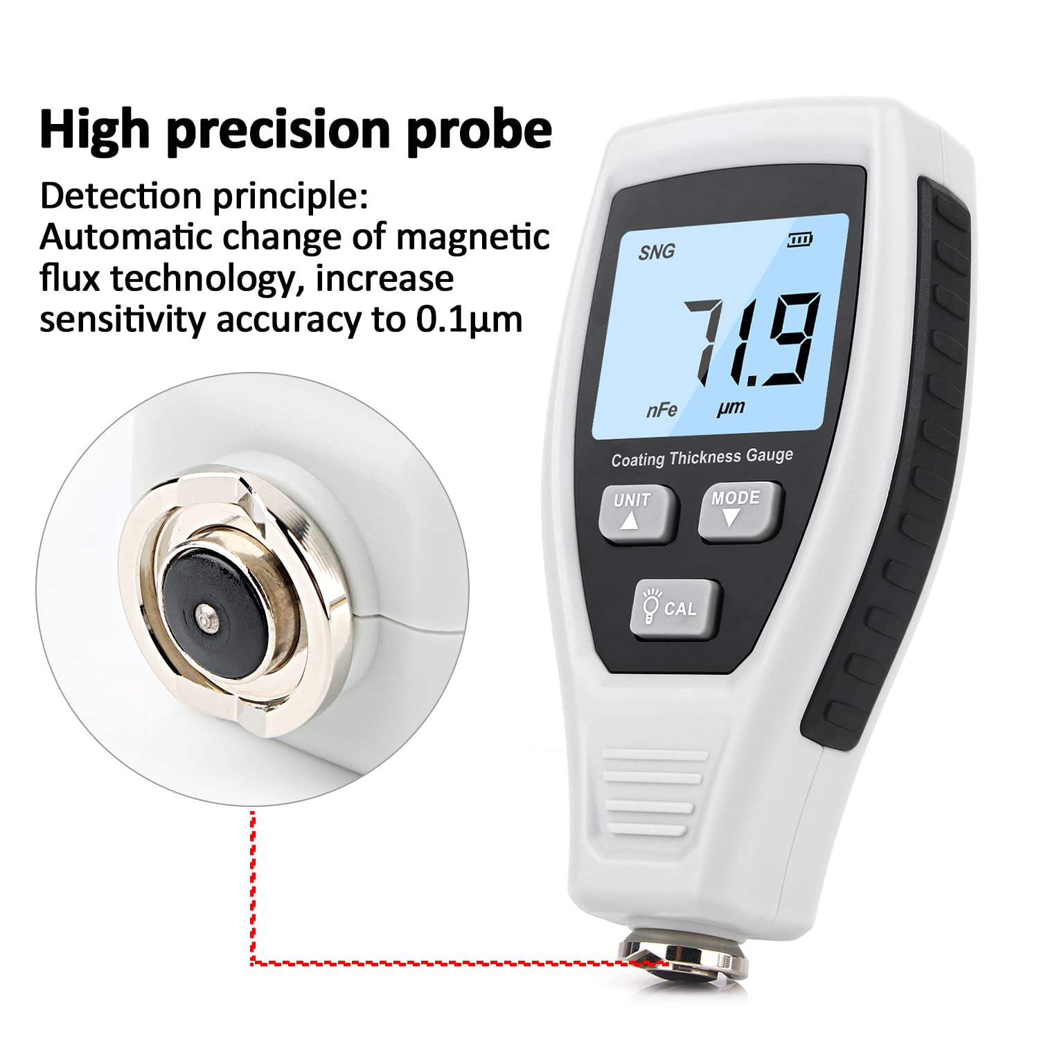 Snapklik.com : Paint Thickness Gauge, XRCLIF Coating Thickness Meter ...