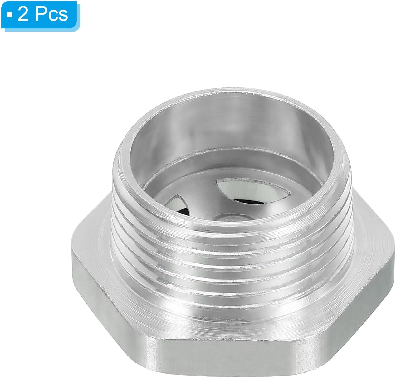 PATIKIL Air Compressor Oil Sight Glass, 2 Pack 1" NPT Male Thread Aluminum Alloy Oil Liquid Level Gauge Air Compressor Parts with O-ring