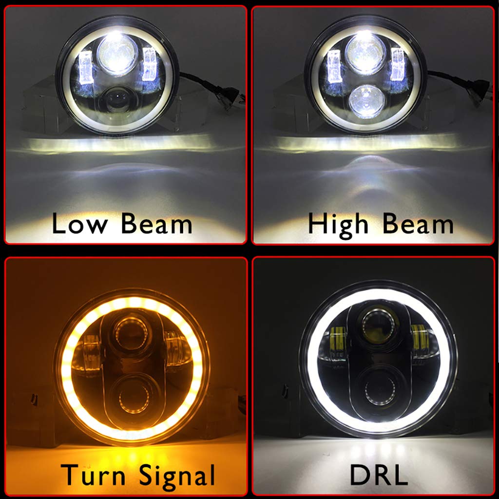 5,75 cala LED reflektor przedni Angel Eye biały do motocykla Harley-Davidson-wodoszczelny Jeep
