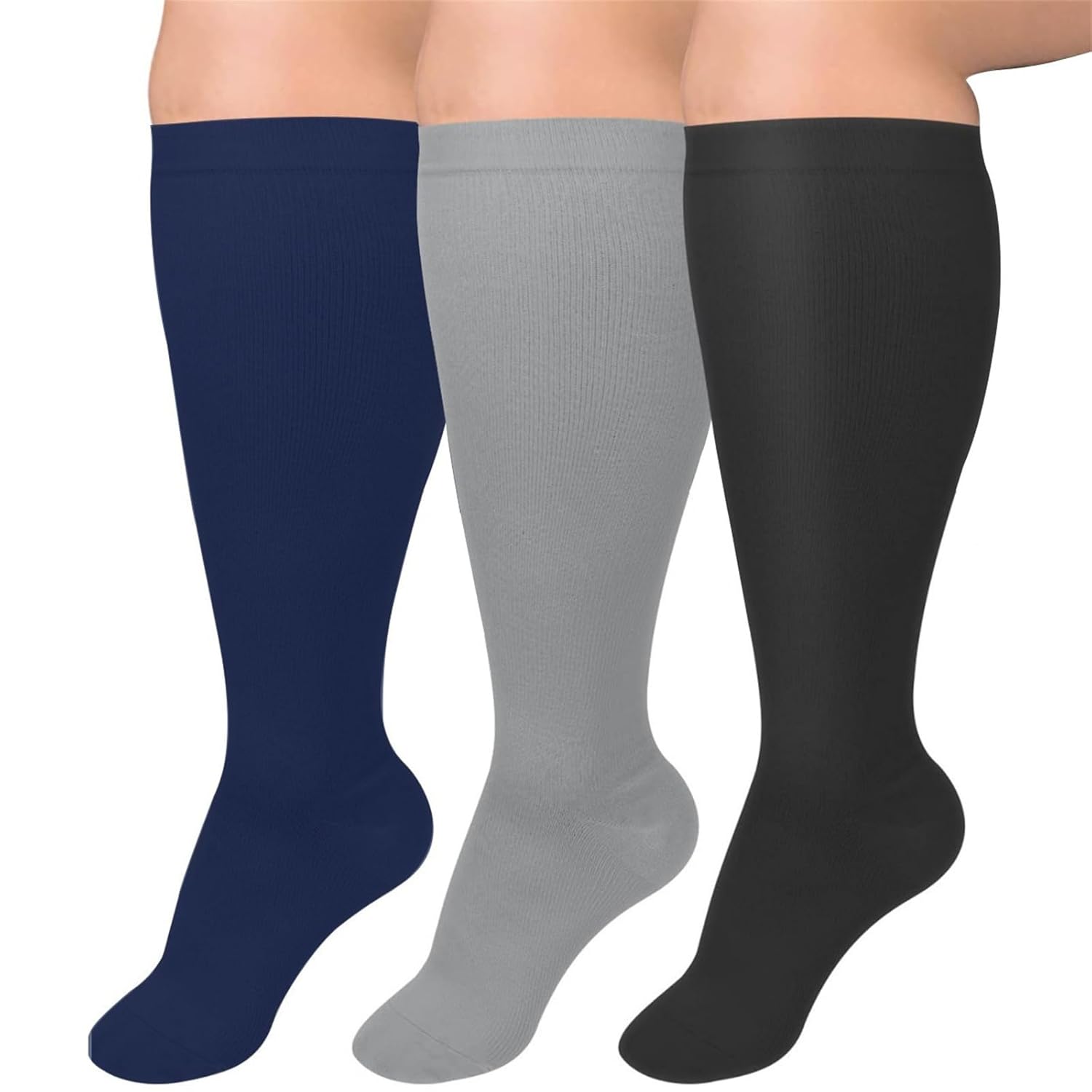 Everstride Compression Socks for Women Wide Calf Plus Size Compression Socks for Women Men Extra Large Knee High