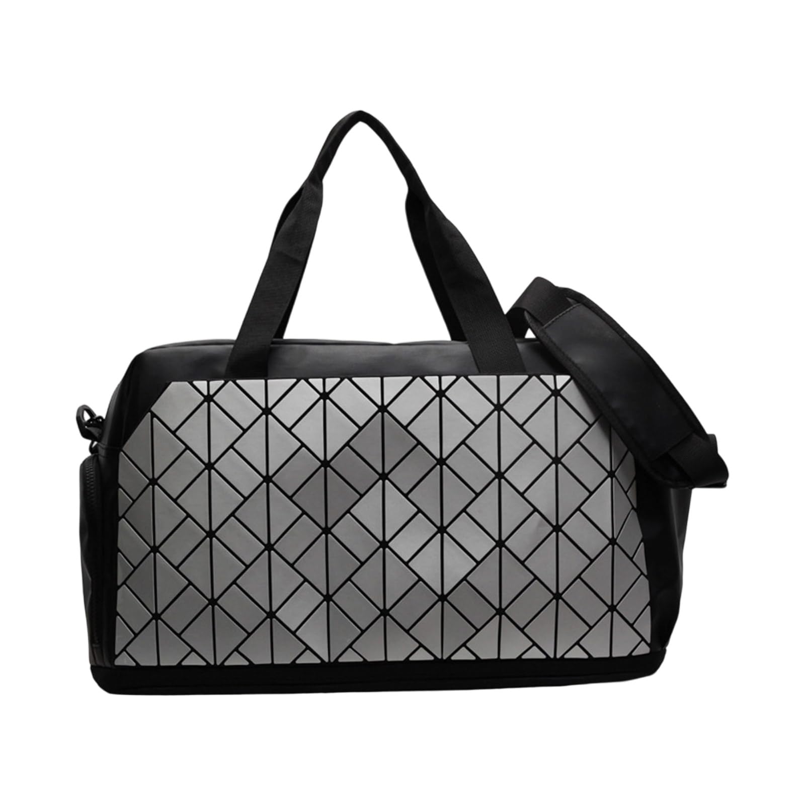 Elegante bolsa de viaje de gran capacidad con separación en seco y húmedo y compartimento para zapatos para gimnasio, deportes y, Silver
