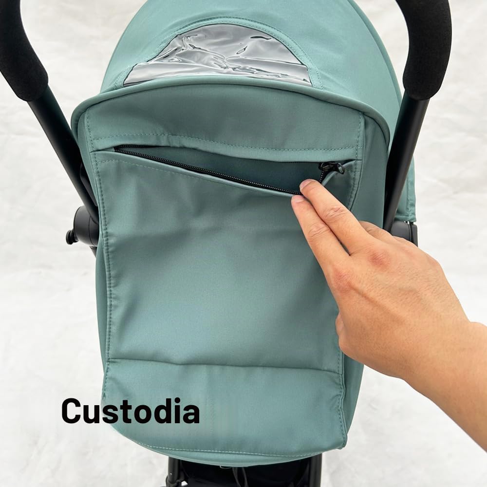 Baldacchino e cuscino per seggiolino per passeggino compatibili con Babyzen YOYO 2 e YOYO+, kit di ricambio di accessori per passeggino, tessuto impermeabile a doppio strato (blu acqua)