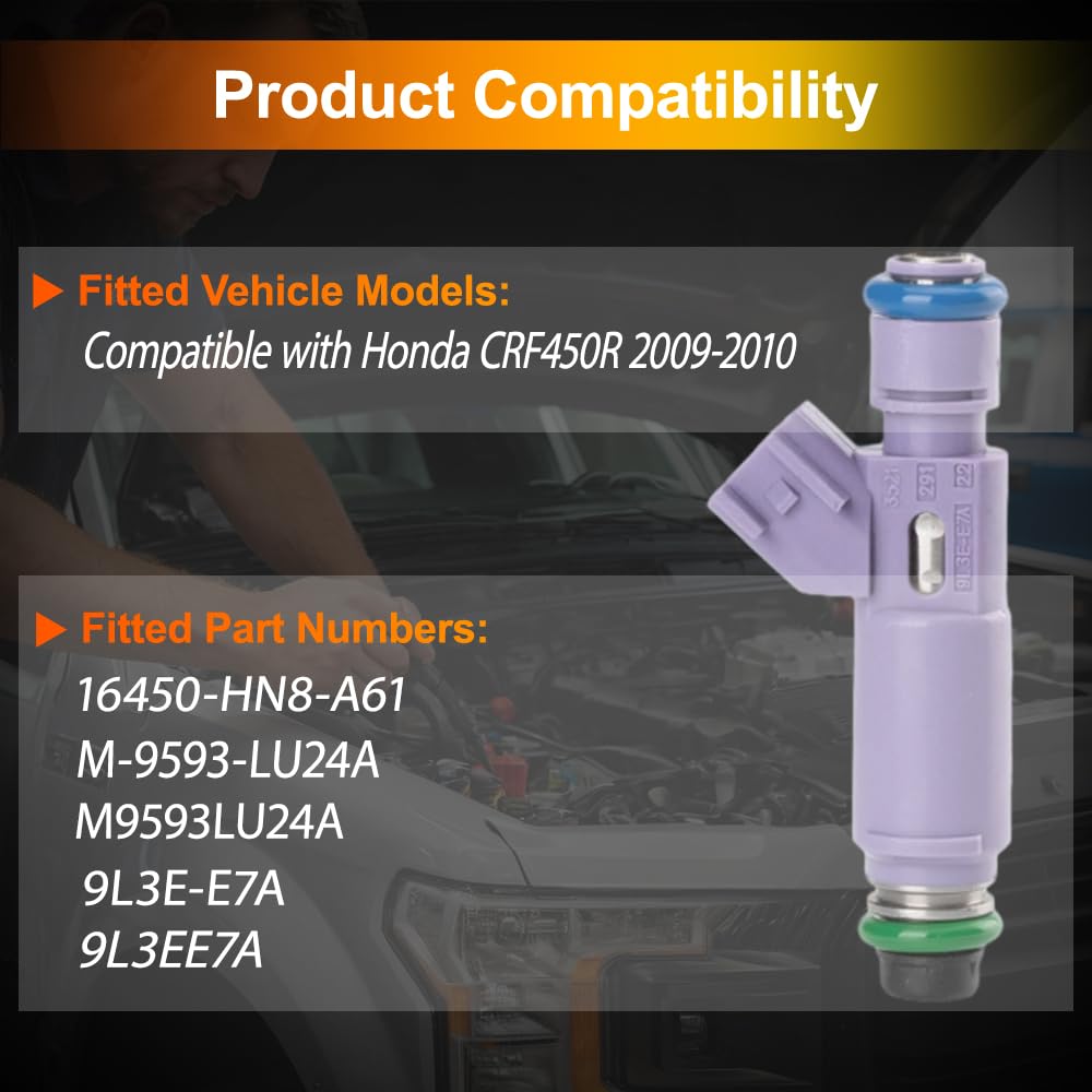 Riloer Iniettori di Carburante Compatibile con Ford Mustang GT 4.6L 2005-2010, 8 Pezzi, iniettori a flusso regolabile, M-9593-LU24A