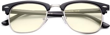 Newbee Fashion - Blue Light Blocking Vintage Oval Retro Computer Glasses
