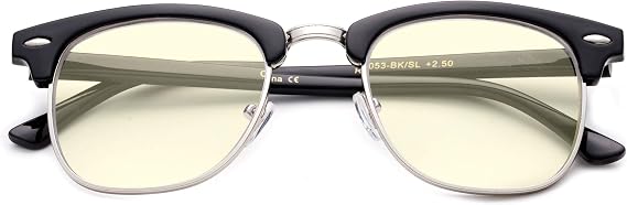Newbee Fashion - Blue Light Blocking Vintage Oval Retro Computer Glasses