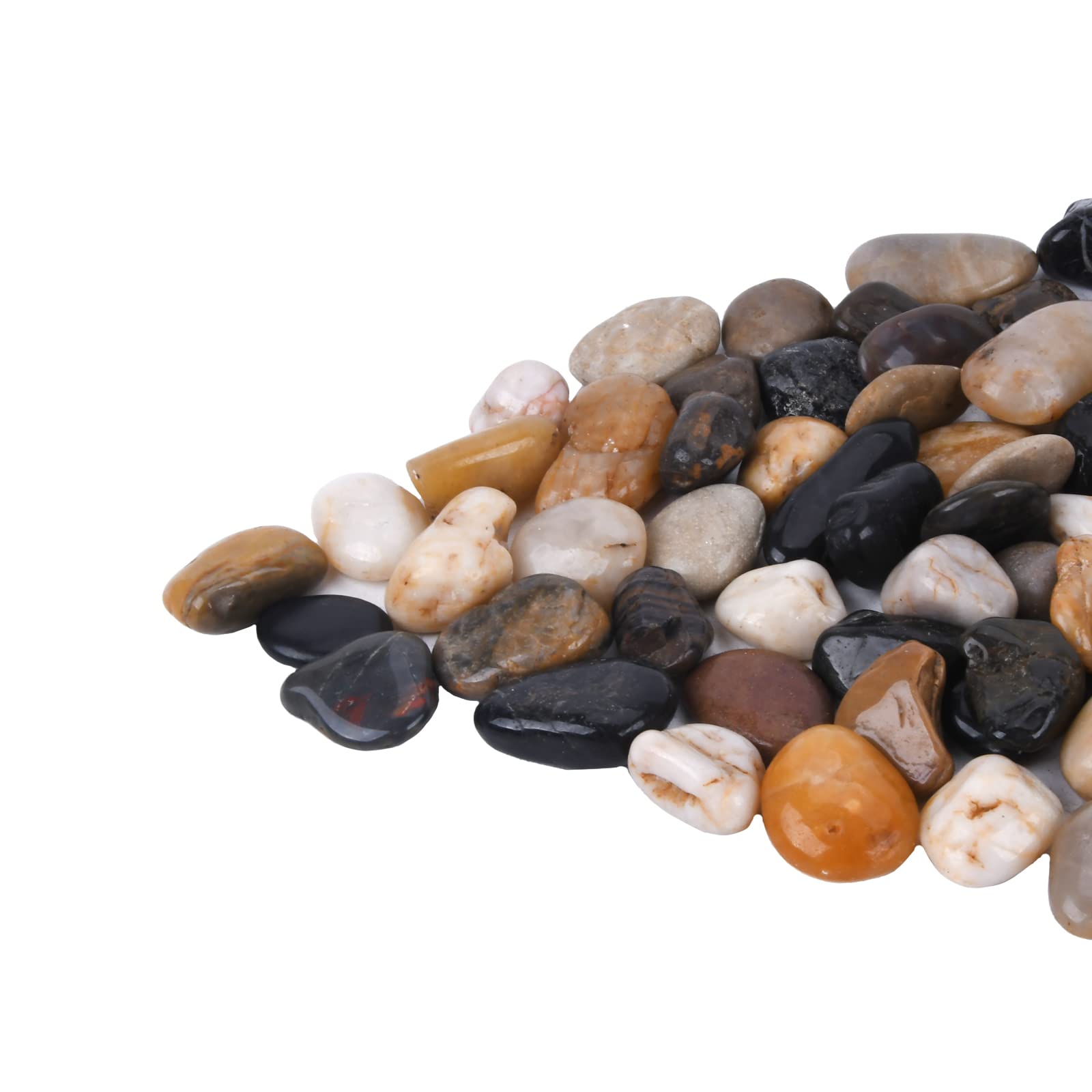 GasSaf 18 Pounds Polished Pebbles, Natural Polished Mixed Color Stones, Decorative Gravel for Plants, Vases, Aquariums, Outdoor Decorative, DIY Decorative River Rock Stones - Medium(1"-1 3/4")