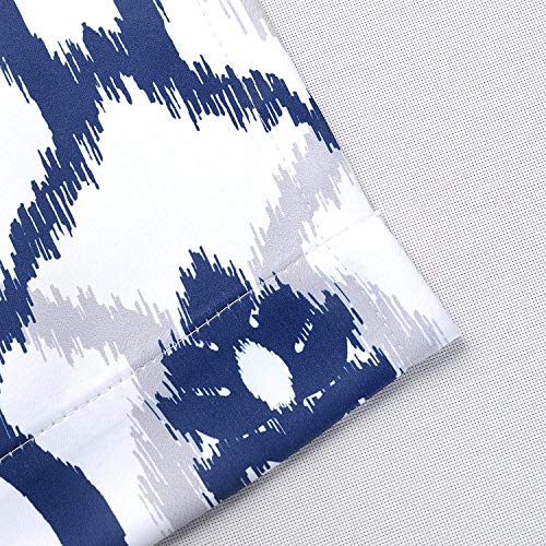 Driftaway Evelyn Ikat Fleur Floral Pattern Window Curtain Valance 52 Inch By 18 Inch Navy Blue #TOP2