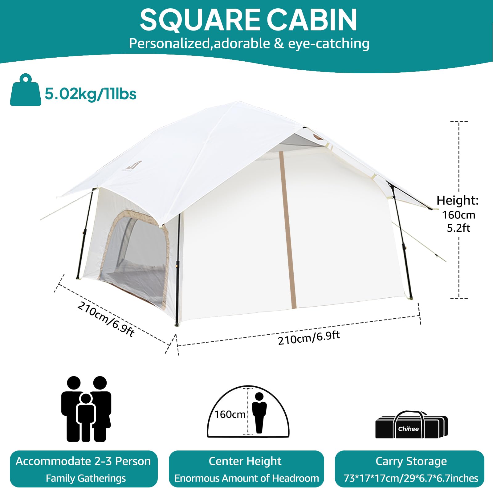 Aazon.co : Chihee Caping Tents Pop Up Easy Setup 2-Person Instant