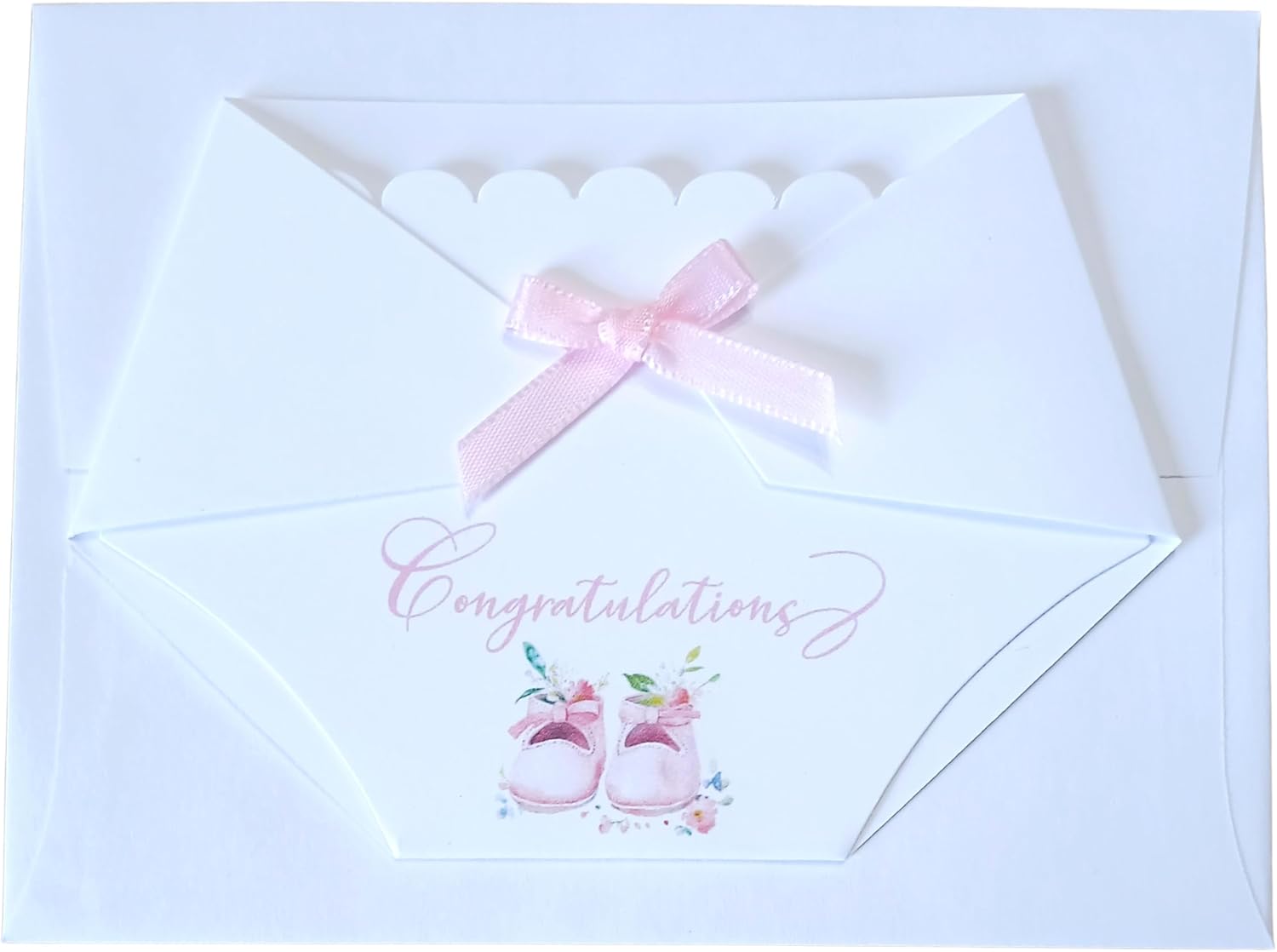 Kards by Kaylee Congratulations Gift Card Holder for Baby (Girl Baby Pink Shoes) image 3 of 4 B0DXR8Z1N3