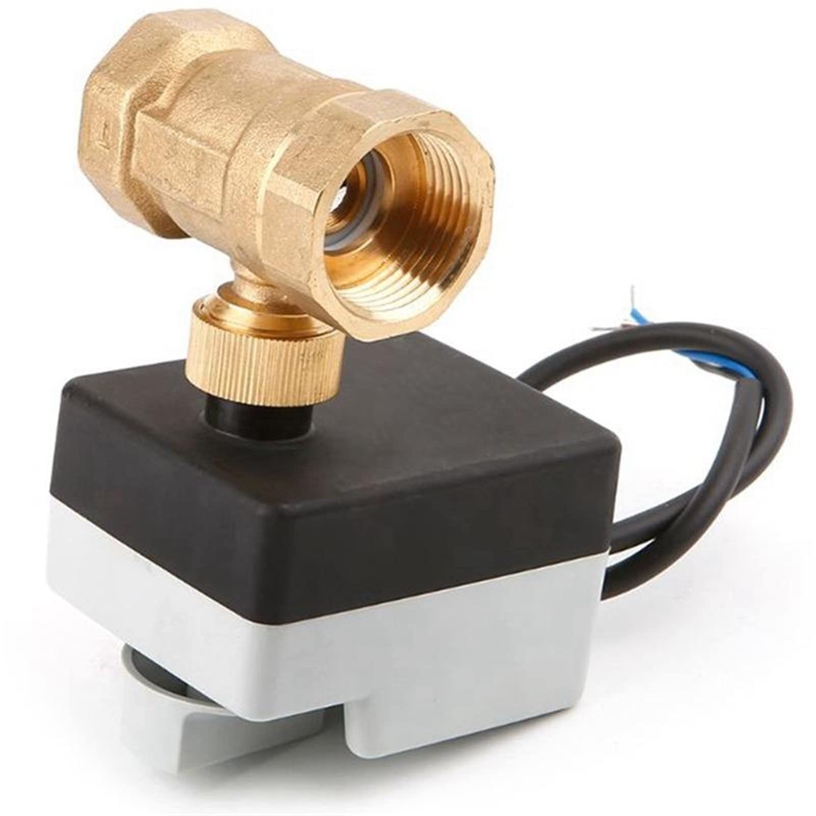 Actuador eléctrico de 1/2 "a 2" con Control Manual válvula de Bola eléctrica de latón de 2 vías y 3 vías for válvula solenoide de reemplazo de Agua/Aceite/Aire(Ac220v-3 Way,DN20)