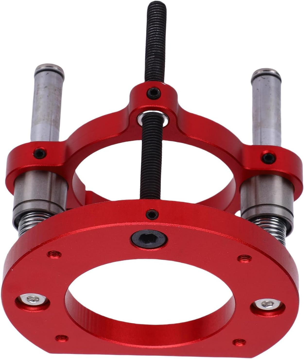 Luqeeg Adjustable Router Lift for 64-66mm Diameter Trimming Machine, Metal Router Table Base with 2 Jaw Clamping, Table Plate Insert Lifting Base, Universal for Woodworking