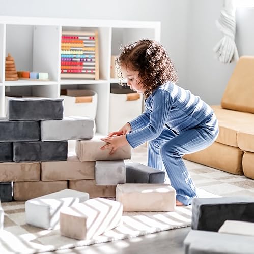 Miniatura 9 de El bloque de construcción original de felpa premium para niños - Bloques de espuma seguros certificados en fundas de tela lujosamente suave - Juego