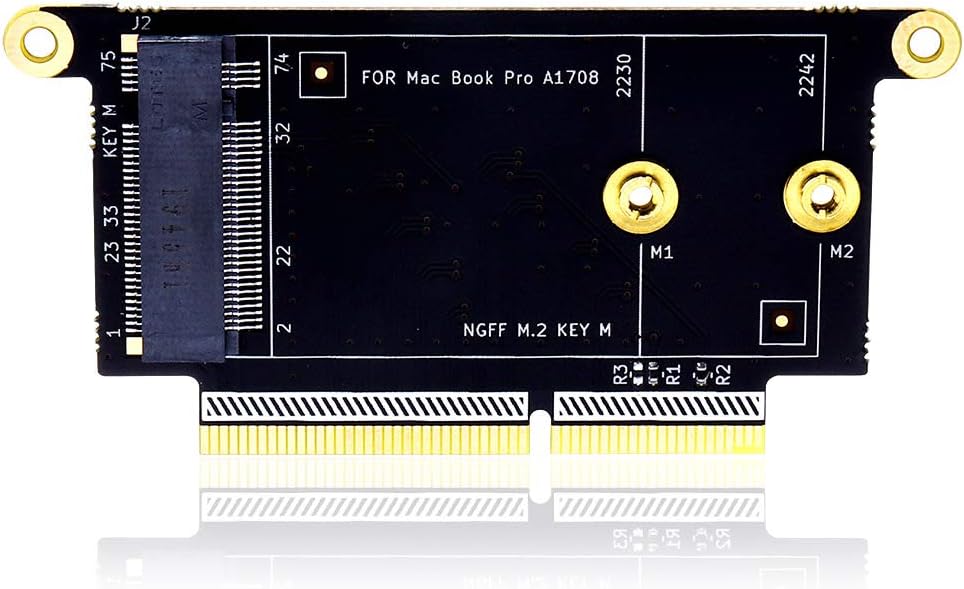 HUYUN M2 NVMe SSD NGFF Key M to A1708 SSD Slot Adapter as 656-0076B for MacBook Pro A1708 2017 2016 (M.2 NVMe to A1708 SSD Adapter)