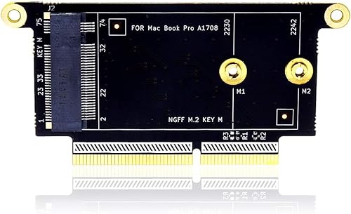 HUYUN Adaptador de ranura SSD M2 NVMe NGFF Key M a A1708 SSD como 656-0076B para MacBook Pro A1708 2017 2016 (adaptador SSD M.2 NVMe a A1708)