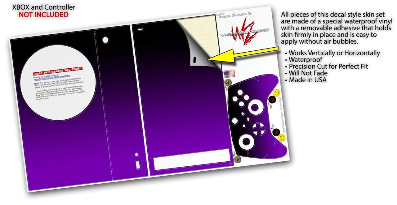WraptorSkinz Skin Decal Vinyl Wrap compatible with the XBOX Series S Console and Controller Smooth Fades Purple Black (GAMING CONSOLE NOT INCLUDED) image 3 of 3 B08NGWNTTT