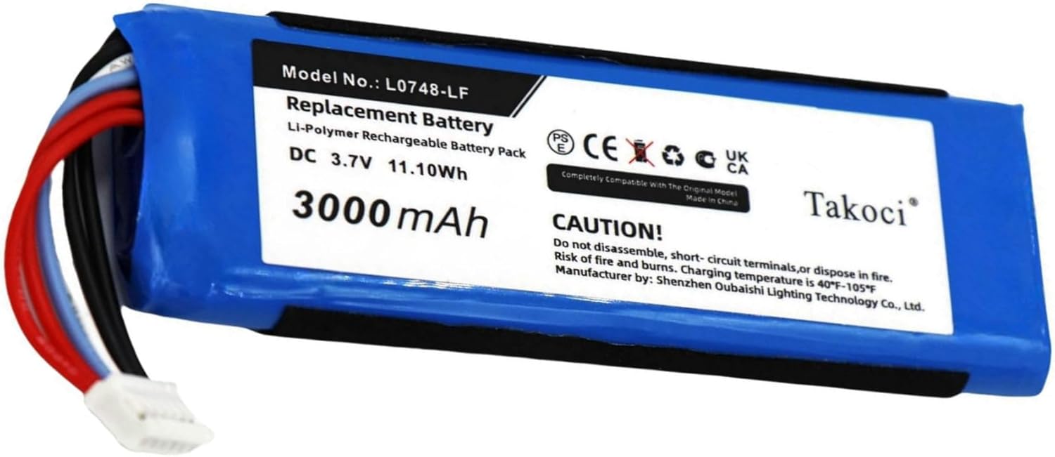 GSP872693 Battery Replacement Compatible with J-BL Flip Essential Flip 3 SE Flip 3 Stealth Edition, fits Part No L0748-LF 3.7V/3000mAh