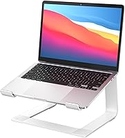 GleYo Detachable Aluminum Laptop Stand - Ergonomic 6" Riser for 10-16" MacBook Air/Pro, Dell, HP, Lenovo - Portable Silver Holder