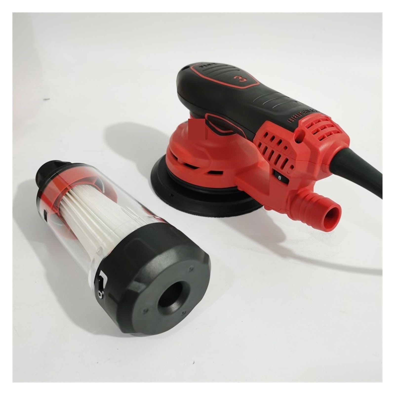 lijadora de pared, Máquina de pulir de 6 pulgadas, masilla de cabeza de vacío multifunción eléctrica Orbital for pulidora de coche, lijadora de esquinas de madera(Eccentricity 5mm)