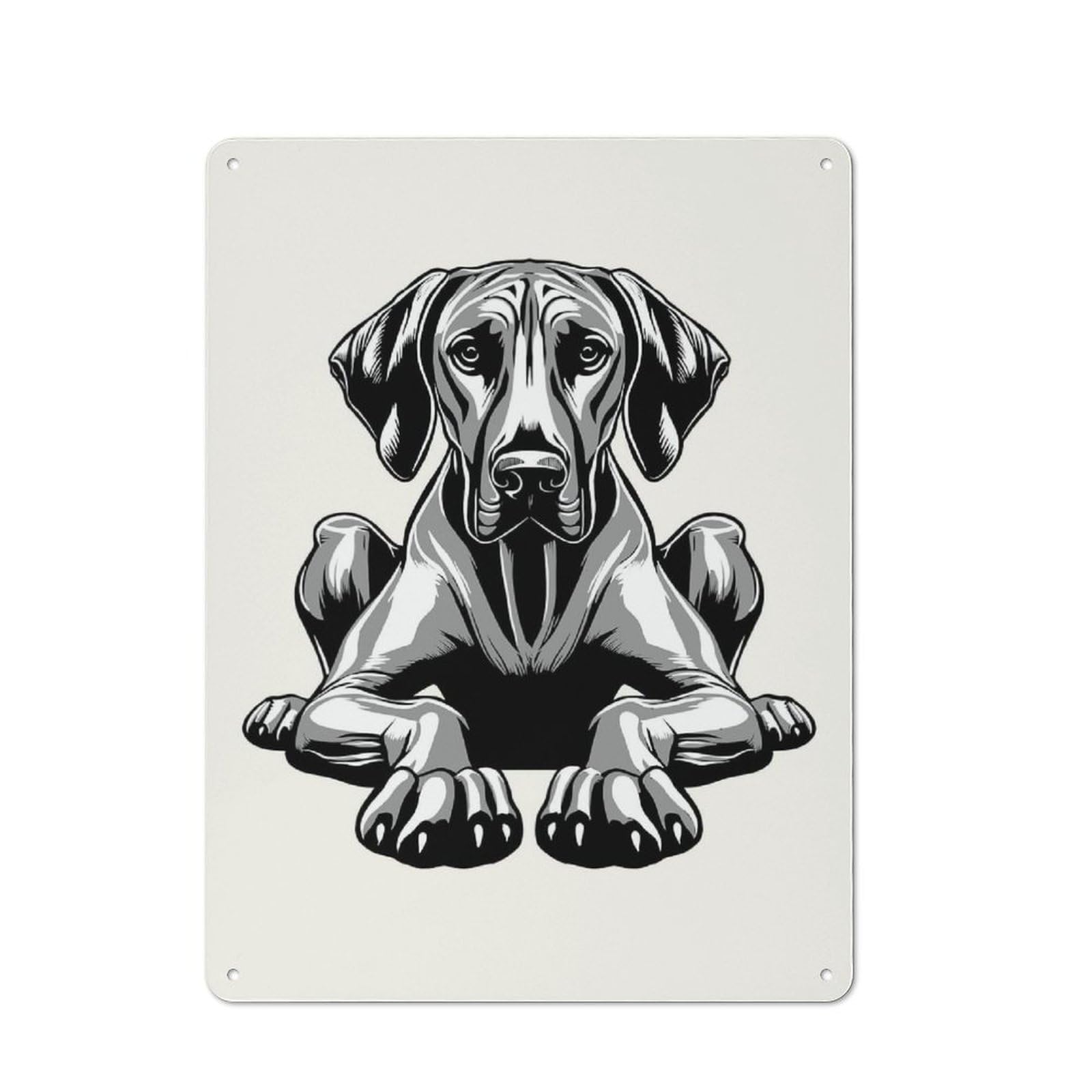 Junmoney Style-17 Tin Sign 40X30cm With Rhodesian Ridgeback(2) For Garage Wall, Vintage Decor, A Housewarming Gift For Fans Of Vintage Interiors
