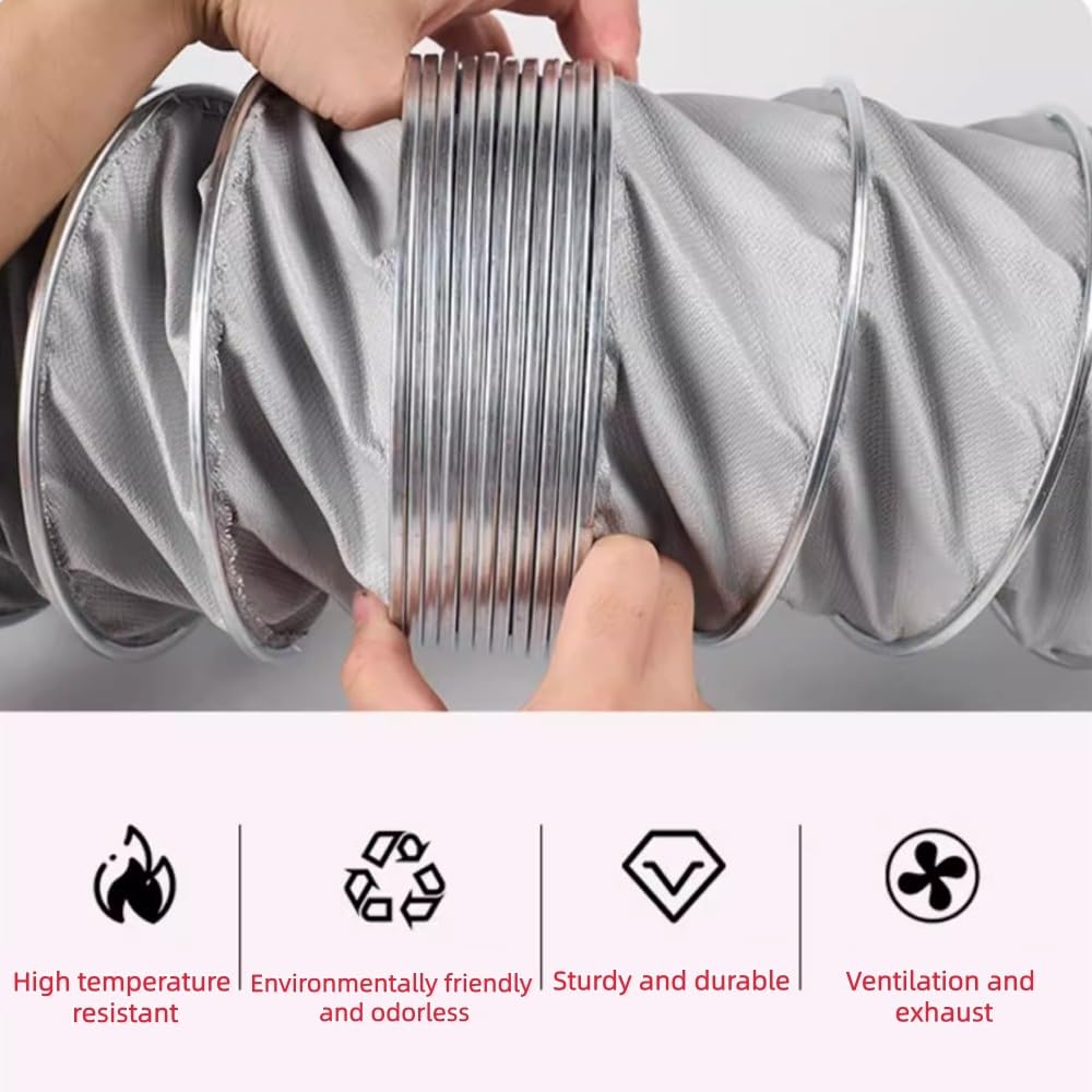 Tubo Aire Acondicionado Manguera De Escape Para Ventilador Con 2 Abrazaderas Manguera De Ventilación Evacuación De Humos 100/150/275/500mm(L-2m/6.56ft,450mm(17 3/4"))