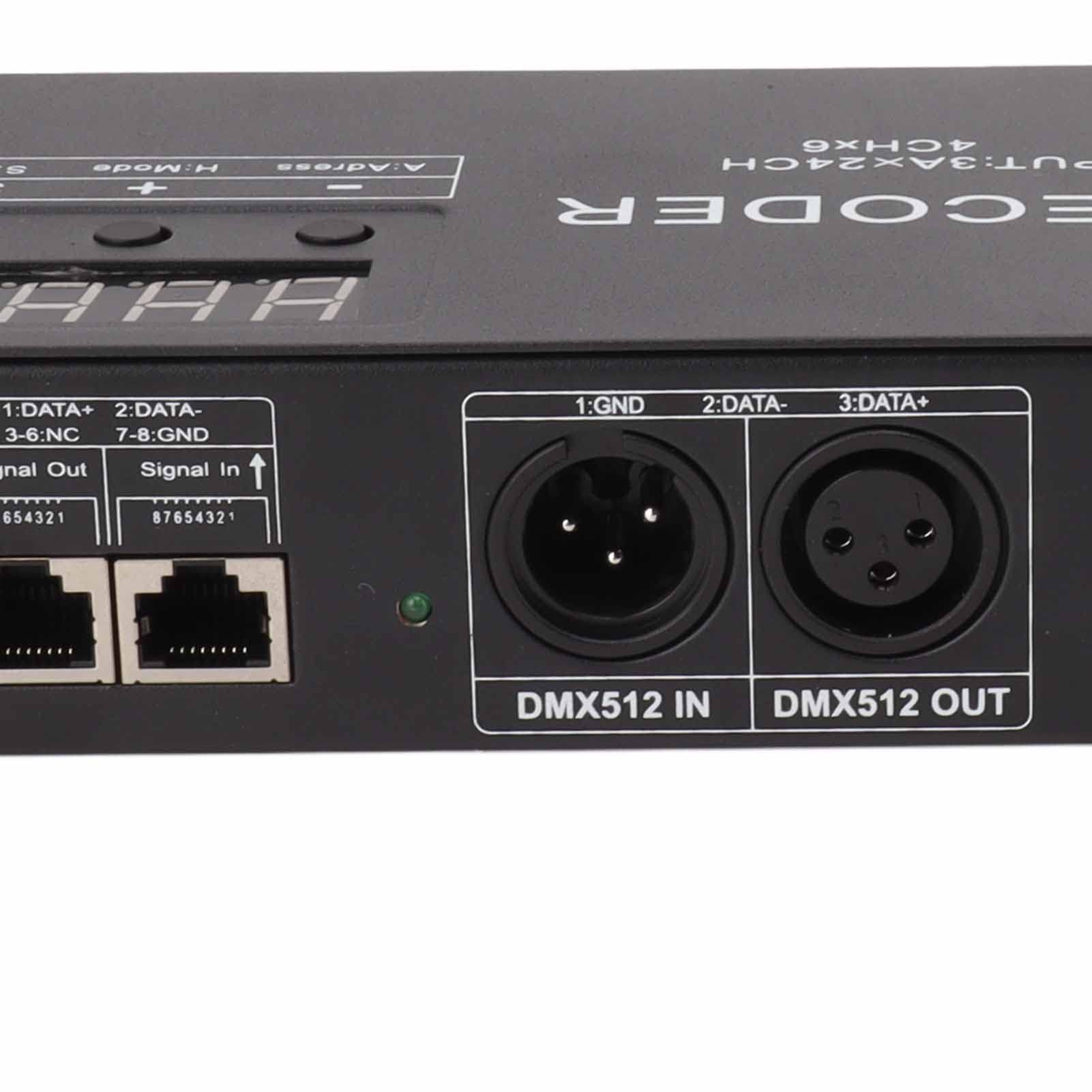 Controlador DMX RGBW de 24 Canales, Decodificador LED DMX512, Controlador de Atenuación para Tira LED RGBW y Módulo