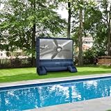 Gemmy 39127-32 Deluxe Outdoor Inflatable Movie Screen, 12-Inch Widescreen, Navy and White, 144"_Deluxe Airblown Movie Screen inflatable with storage bag (HD39127-32)