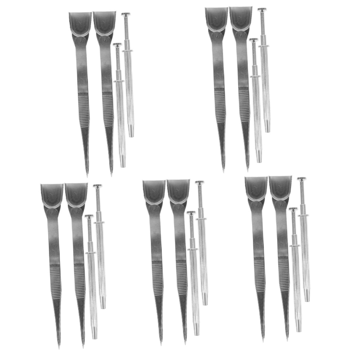 Ciieeo 5sets Strumenti per Decorare Torte Alluminio con Pinzette e Scopino per Utensili per Decorazioni Eleganti per Dolci e Biscotti