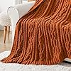 Battilo Caramel Throw Blanket for Couch, Rust Throw, 51" x 67", Super Soft Warm Chenille Cable Knit Blanket Boho Decorative Fall Throw Blanket for Bed, Sofa and Living Room #4