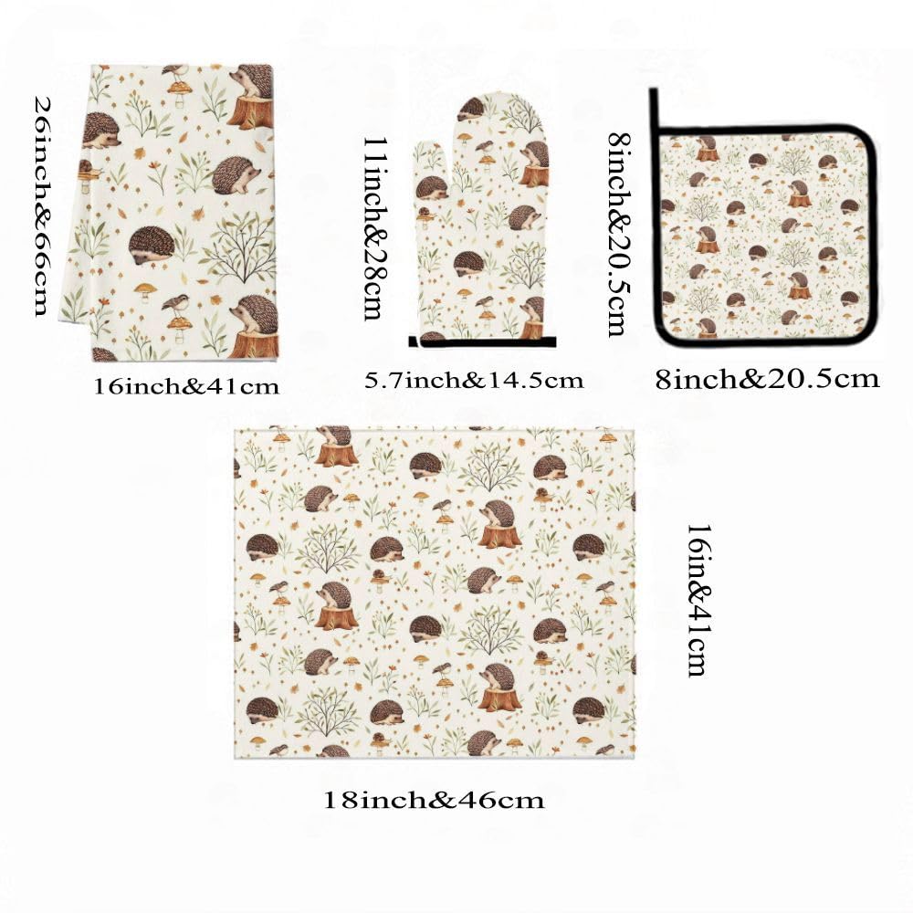 9PCS Cute Hedgehog 4 Cucina Decor e Accessori Set
