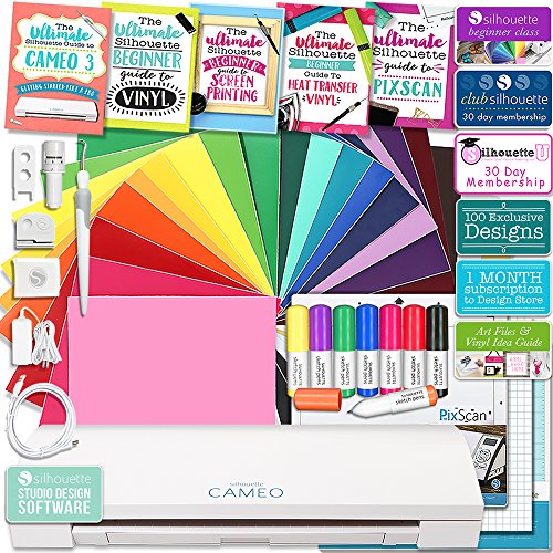 Silhouette Cameo 3 Bluetooth Educational Bundle with Studio 4.0 Software, Oracal Vinyl, Guides, Class, Membership