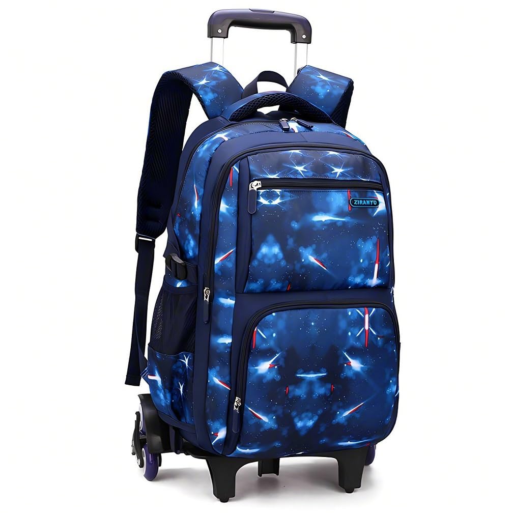 Mochila Ruedas Mochilas Escolares con Ruedas, Desmontable Mochila con Carro Niños para Viajes Escolar