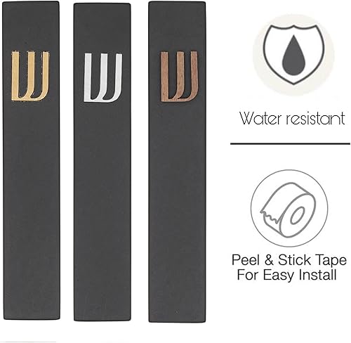 Miniatura 83 de A&S Mezuzot Moderna funda de mezuzá de hormigón con pergamino, fácil de despegar y pegar Mezuza (gris + espinilla grabada, 5 pulgadas)