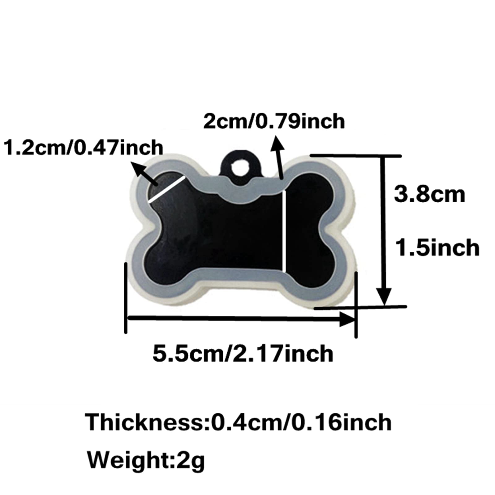 6 Pack Big Bone Shape Silicone Dog tag Silencer Quiet Noisy pet tag Sleeve Big Size Pet ID Tags Protector Lightweight Clear Pet Tag Silencer