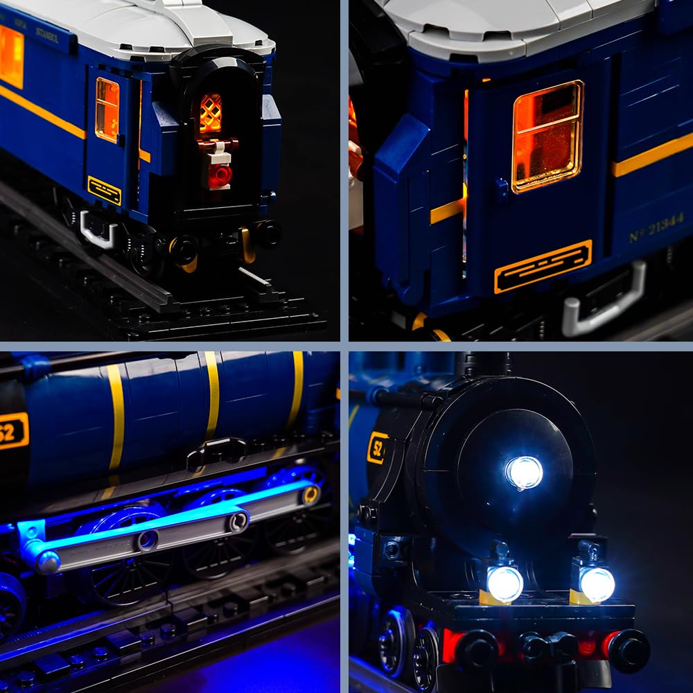 Zestaw oświetlenia LED BrickBling pilot zdalnego sterowania, kompatybilny z Lego The Orient Express Train 21344, zestaw oświetlenia dekoracyjnego do kreatywnych zabawek