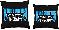 Vista 3 de Windsurfer Windsurfing Windsurf Kitesurfing Motifs Joke Surfer Saying Surfing Windsurfing Throw Pillow, 16x16, Multicolor