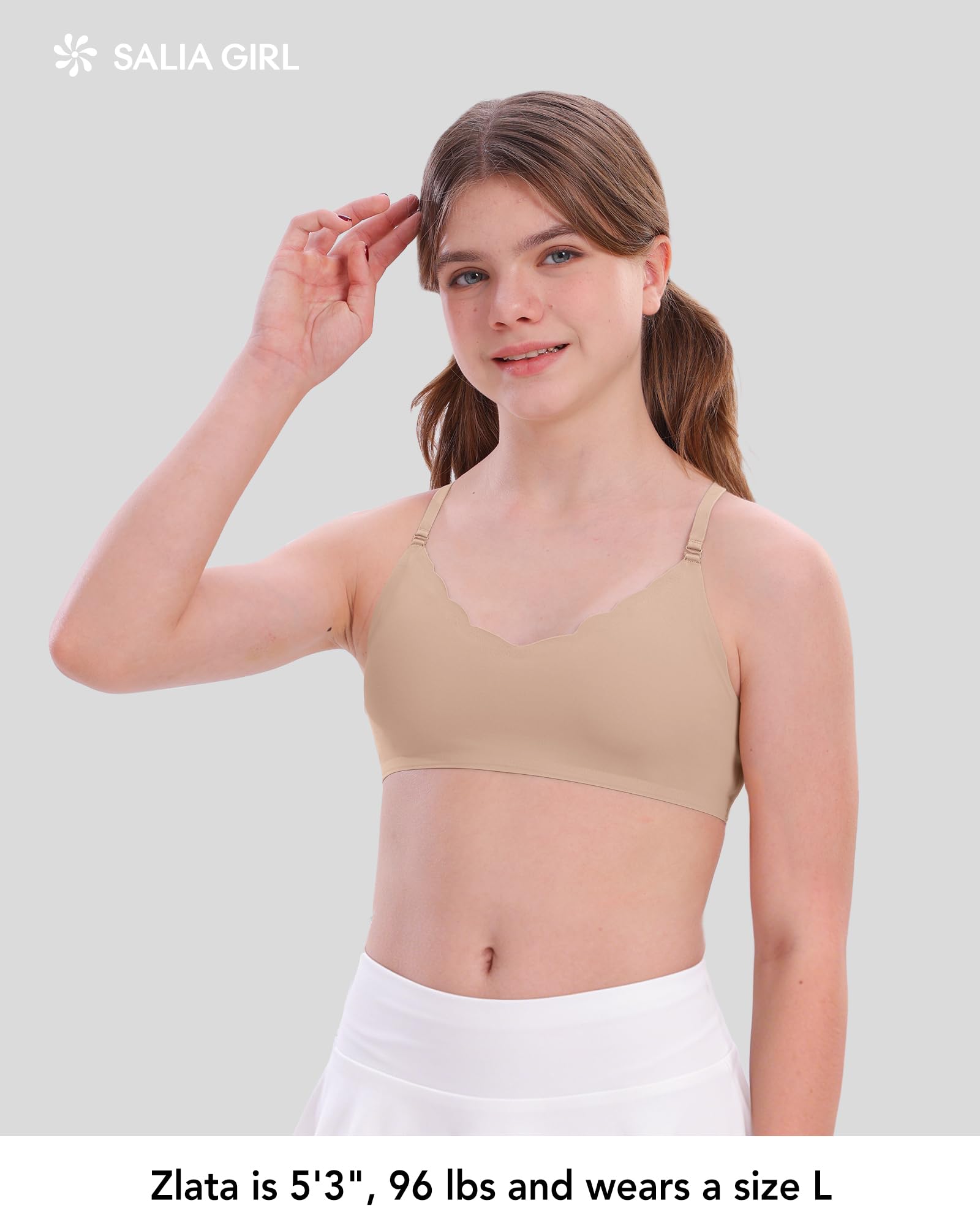 SALIA GIRL Brazos de aprendizaje para niñas y adolescentes, Sujetador sin costuras e invisible con un acolchado ligero y suave y correas ajustables