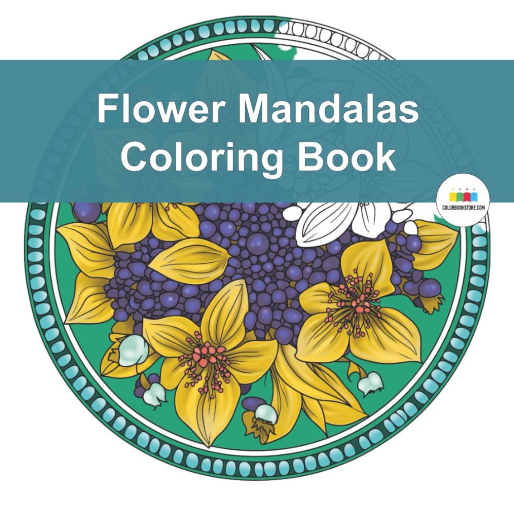 Flower Mandalas Coloring Book: Immerse yourself in peaceful creativity with Flower Mandalas, a coloring book that celebrates the elegance of nature.