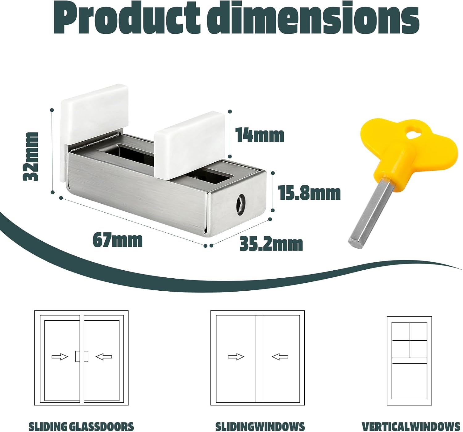 10 Sets Sliding Window Locks, 0.66'' to 1.65'' Adjustable Width Stainless Steel Window Safety Locks, Window Guards Latch Stoppers for Children Vertical and Horizontal Sliding Windows (10PCS)