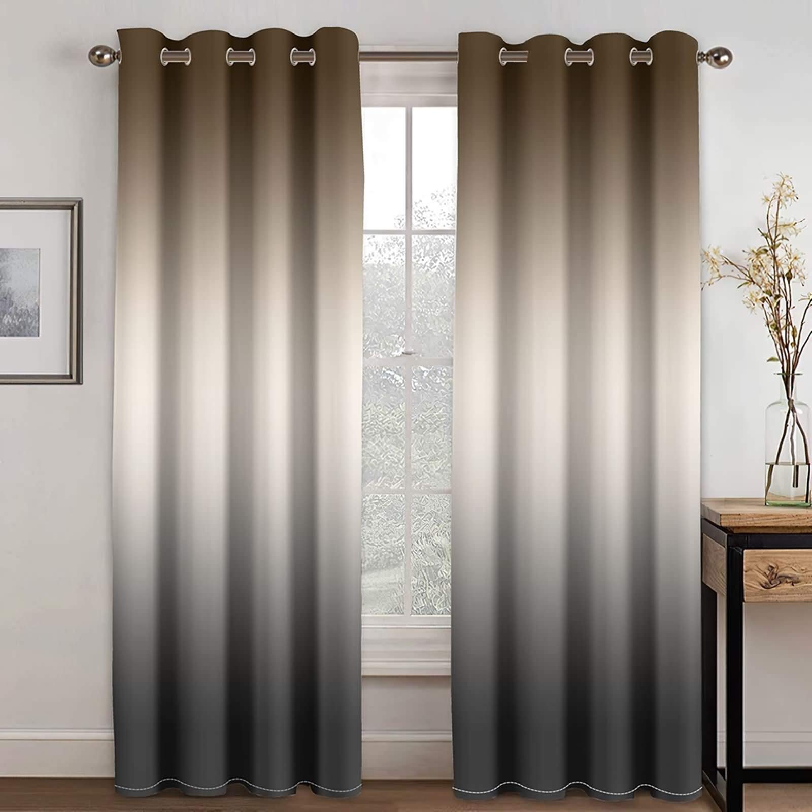 Rideaux occultants isolation thermique gris blanc en polyester de grande largeur