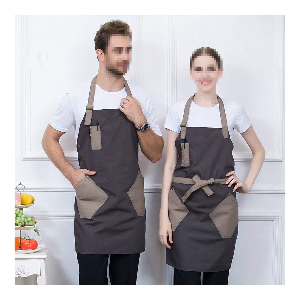 Tabliers 2pcs Toile Tablier fleuriste Torterie vêtements de travail for Boulangerie restaurant Dessert Boutique hommes et femmes Halter sangles tabliers avec poche 75 * 65cm (Color : Gray)