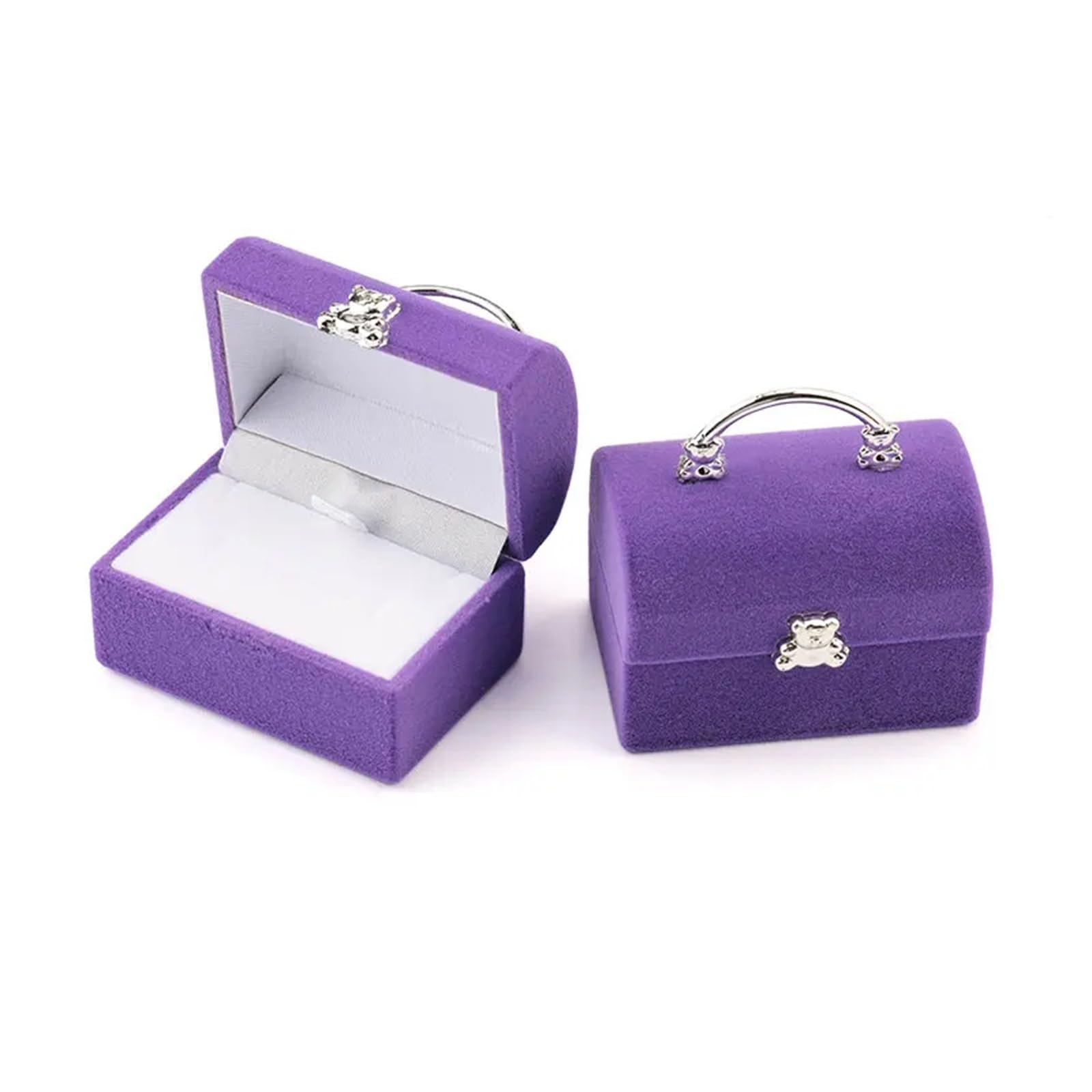 WTAXBH Jewellery Box 1 Piece Small Jewelry Box Velvet Wedding Ring Necklace Display For Packaging(Purple)