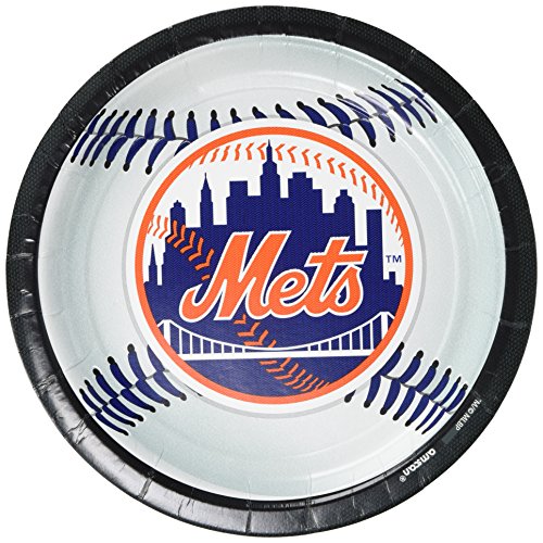 Amscan New York Mets Dinner Plates, 9"