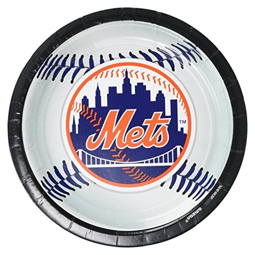 Amscan New York Mets Dinner Plates, 9"