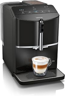 Siemens TF301G19 EQ300 Bean to Cup Fully Automatic Espresso coffee machine with milk frother, 4 coffee varieties, 3 coffee strengths, Black